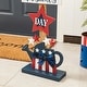 preview thumbnail 11 of 14, Glitzhome Americana Happy Patriotic's Day Wooden Uncle Sam Porch Decor