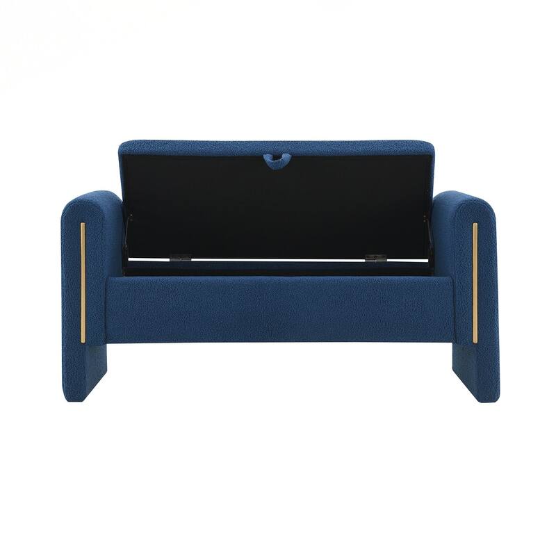 Bench with Arms and Storage,Upholstered Large Foot Rest Stool, Comfy Window Vanity Bench for Living Room,Bedroom,Dorm
