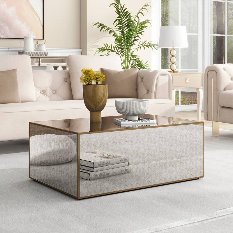 Modern Rectangular Coffee Table - 35IN