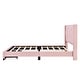 preview thumbnail 3 of 14, Queen Size Upholstered Platform Bed with Padded Headboard and Two Storage Drawers