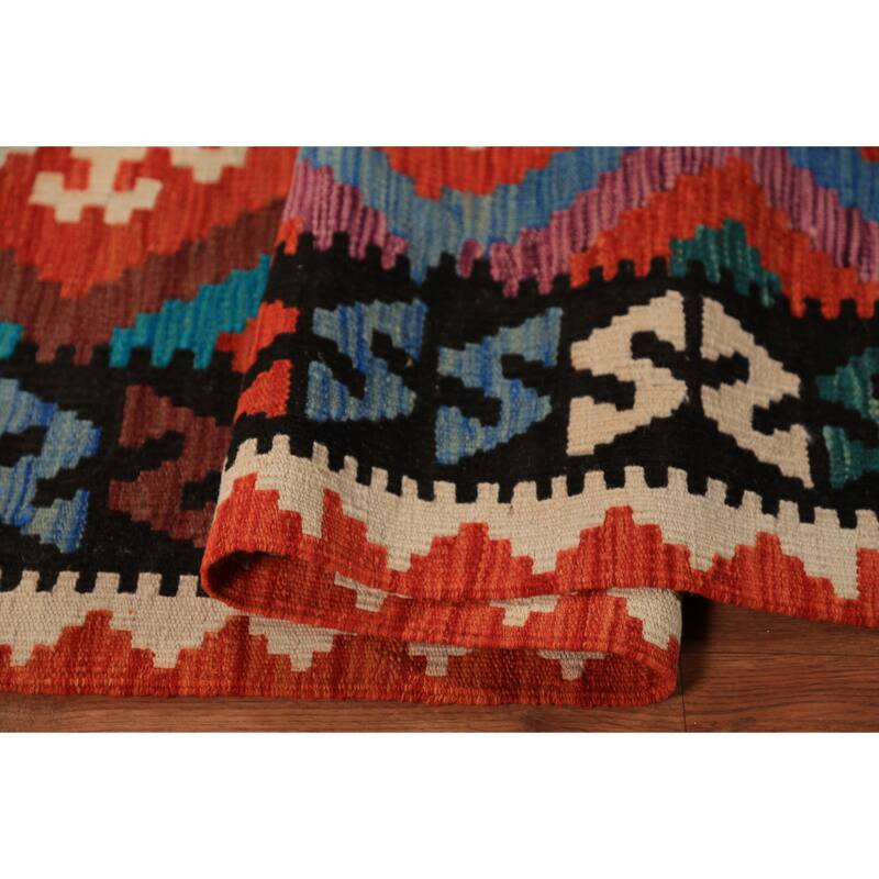Kilim Oriental Area Rug Handmade Wool Carpet - 8'1"x 9'9"