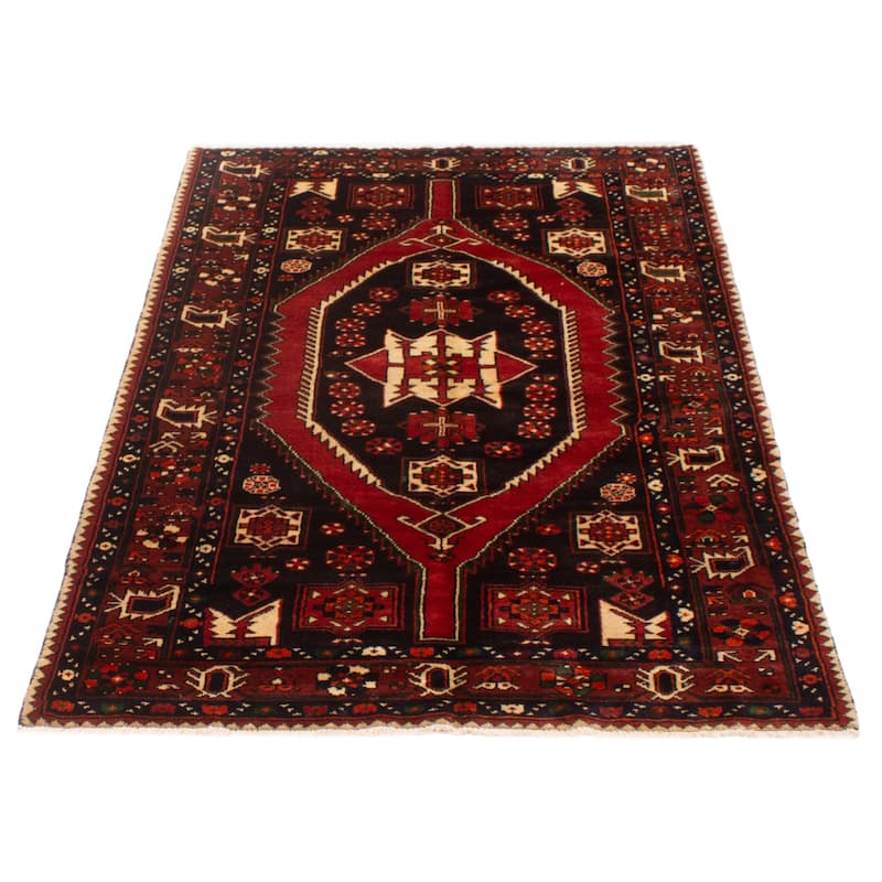 ECARPETGALLERY Hand-knotted Andelz Black Wool Rug - 4'6 x 7'2