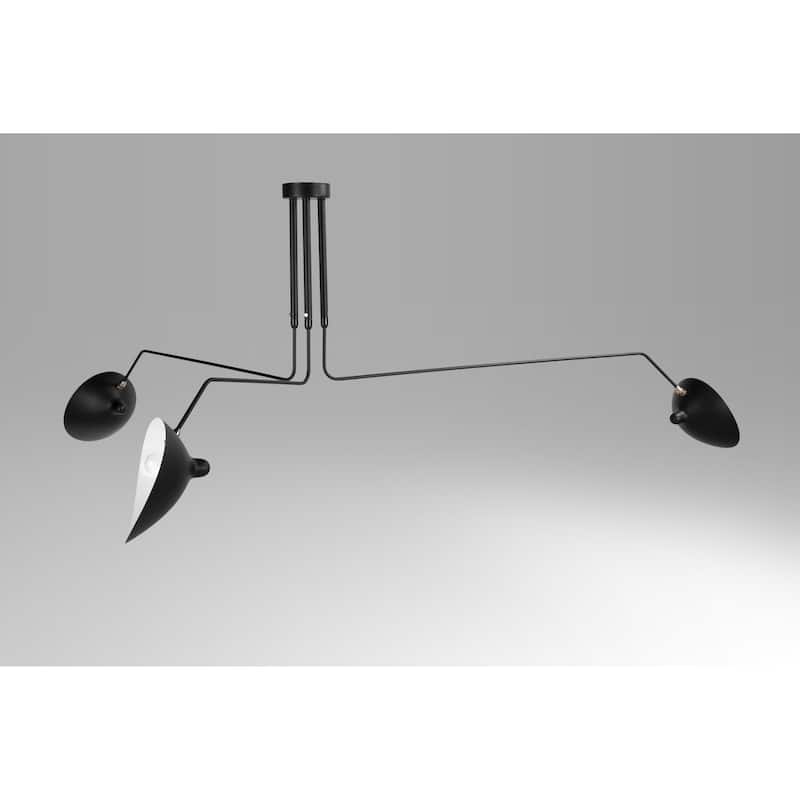 Black Aluminum Flush Mount With Shades