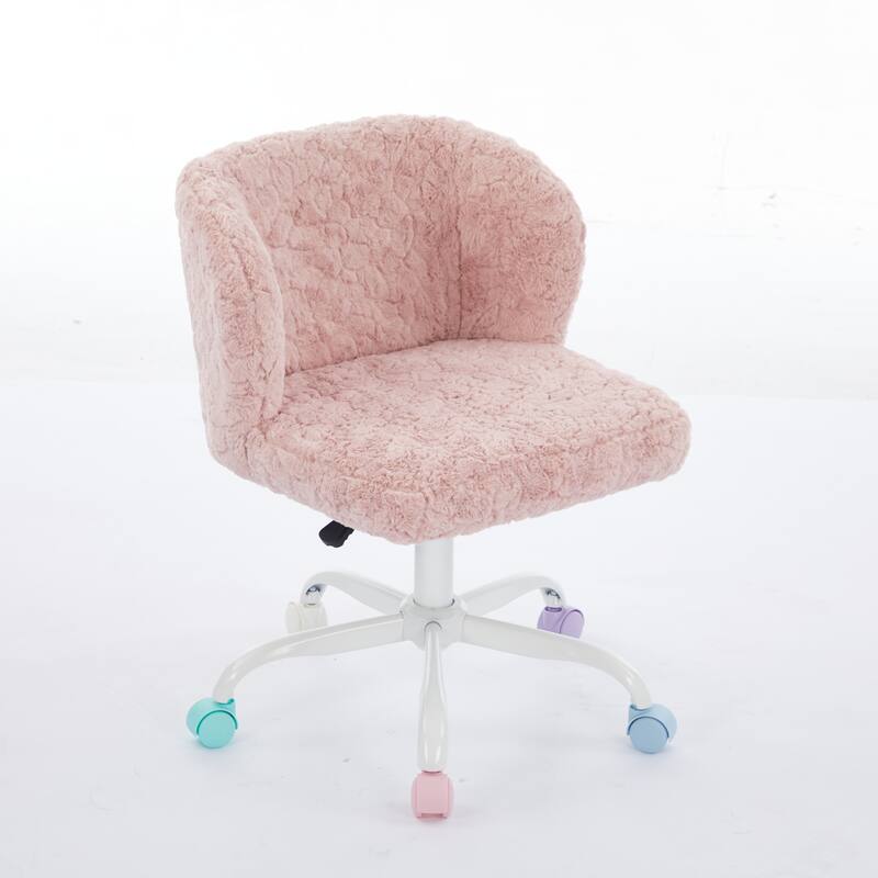 Furniture Office Chair,Artificial Home Office Chair with Metal Base,Adjustable Desk Chair Swivel Office Chair,Vanity Chair