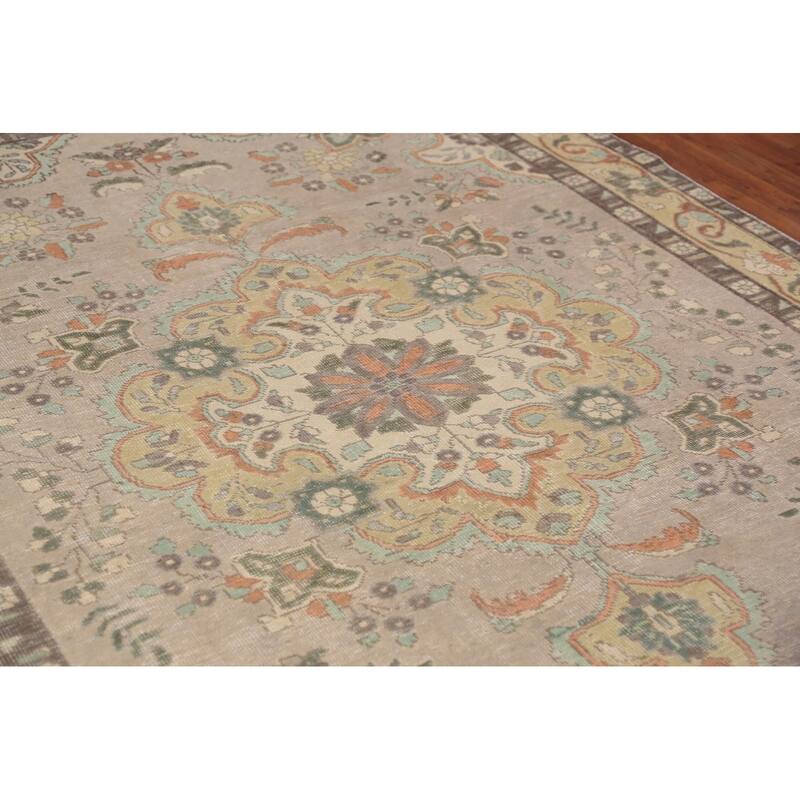 Medallion Tabriz Persian Area Rug Oriental Floral Handmade Wool Carpet - 6'8"x 9'7"