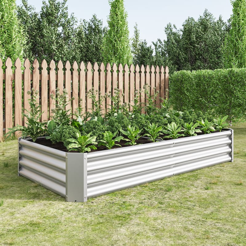 6×3×1ft Metal Raised Rectangle Planter Beds for Plants, Vegetables and Flowers