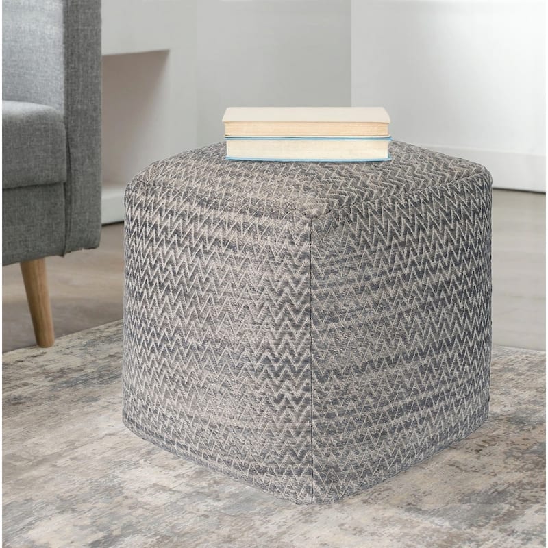 Pasargad Home Galaxy Zig-Zag Pouf Ottoman
