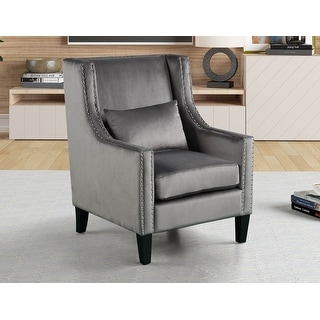 Best Master Furniture Upholstered Accent Arm Chair with Nailhead Trim