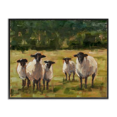 Stupell Flock of Sheep Family Painting Framed Giclee Texturized Art by Ethan Harper