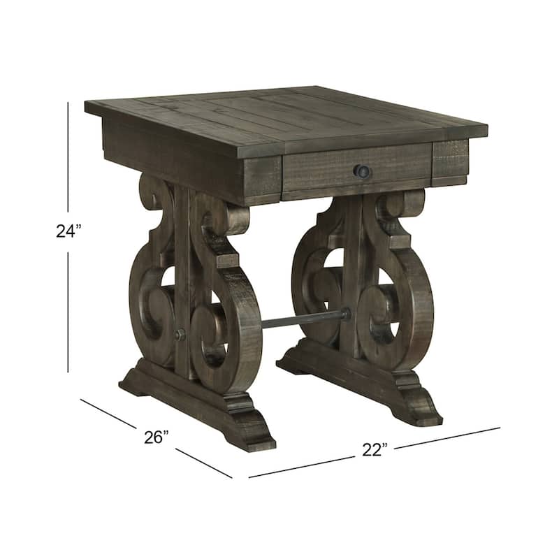 Magnussen Home Bellamy Peppercorn Rectangular End Table - 22''W x 26''D x 24''H