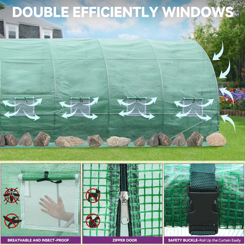 Moasis Walk-in Greenhouse with Reinforced Steel Frame