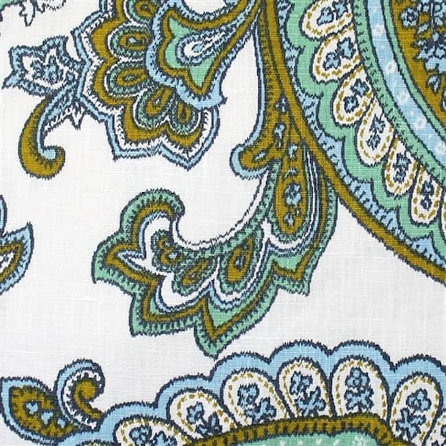 Tuscany Forest Paisley Green Linen 22x22 Throw Pillow with Polyfill Insert