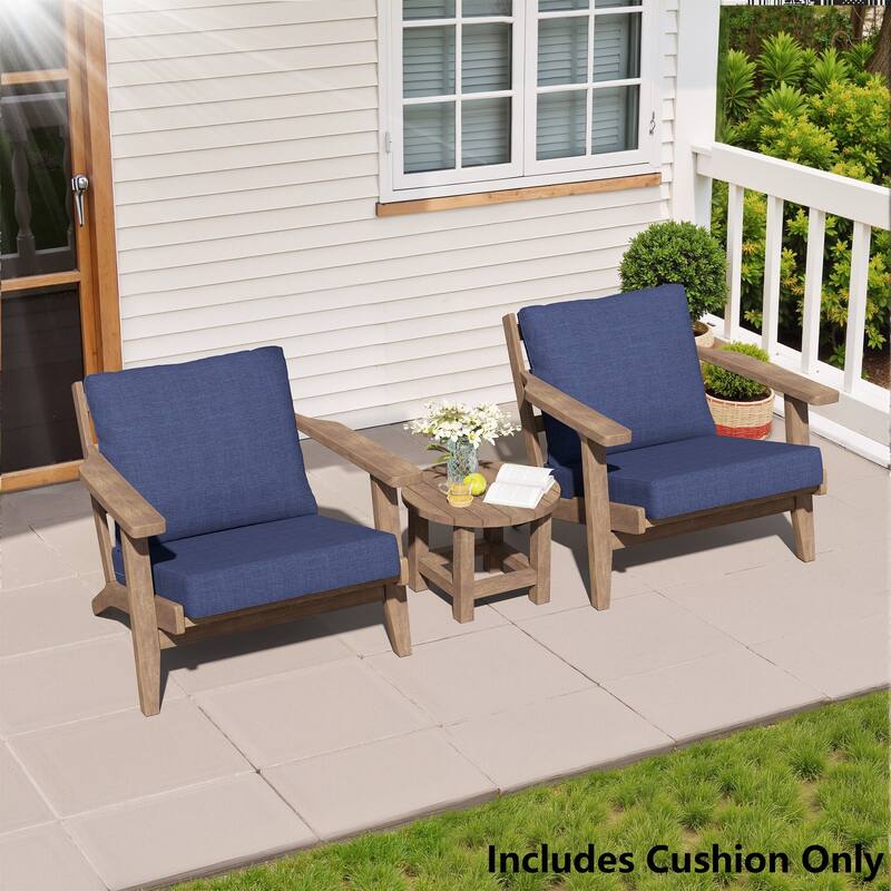 27.6 in W * 24.4 in D Outdoor Patio Deep Seat Cushion Chair Set
