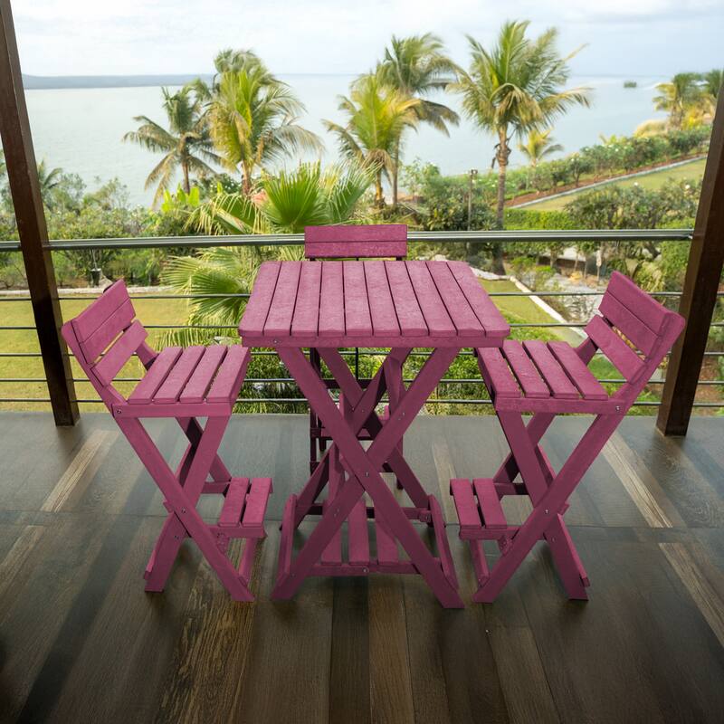 Patagonia Fully Assembled All-Weather Recycled HDPE Outdoor Folding Bar table
