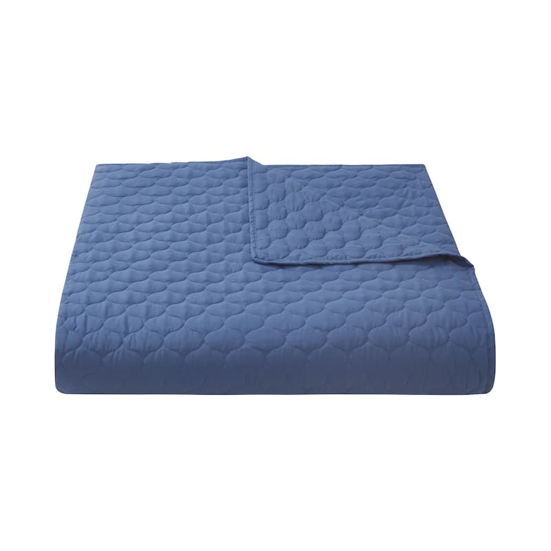 Zinnia Blue 5 Piece Comforter/Quilt Set