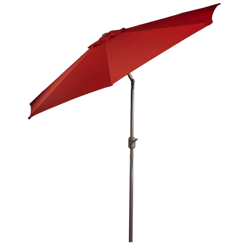 9ft Outdoor Patio Market Umbrella with Hand Crank and Tilt, Terracotta