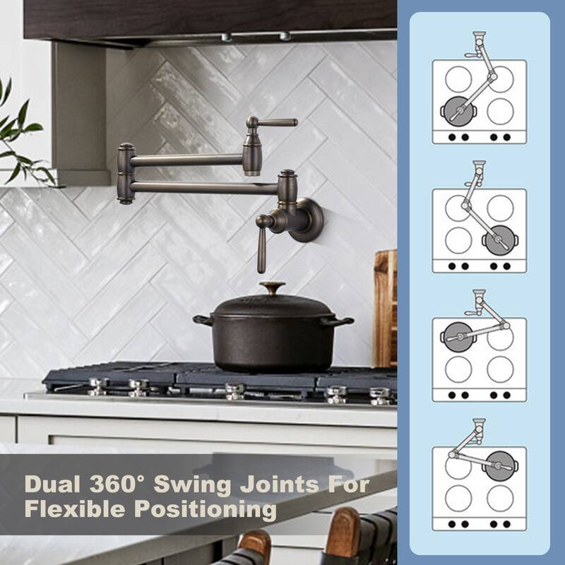 WOWOW Vintage Pot Filler Folding Kitchen Faucet