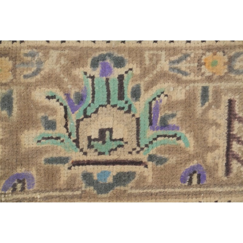 Hand Knotted Oriental 100% Wool Carpet Traditional Floral Navy Blue & Blues Tabriz Area Rug - 9' 0'' X 6' 3''