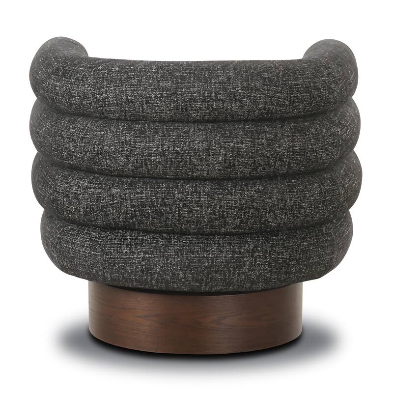 Poly and Bark Rome Swivel Lounge Chair in Ebony Black