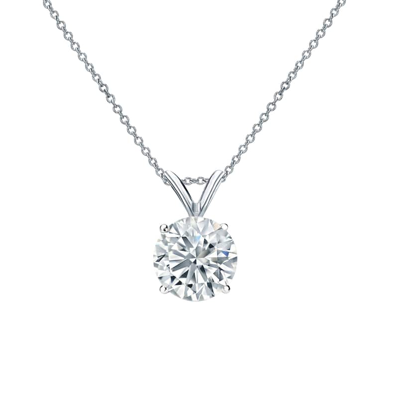 Vault Classics 0.50ct TW Natural Diamond 4-Prong Solitaire Pendant (I VS2) - White