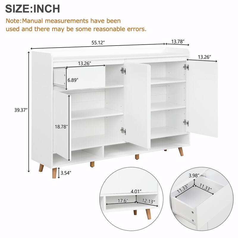 Sleek Contemporary Shoe Cabinet: Adjustable Shelves, Minimalist Home Organizer