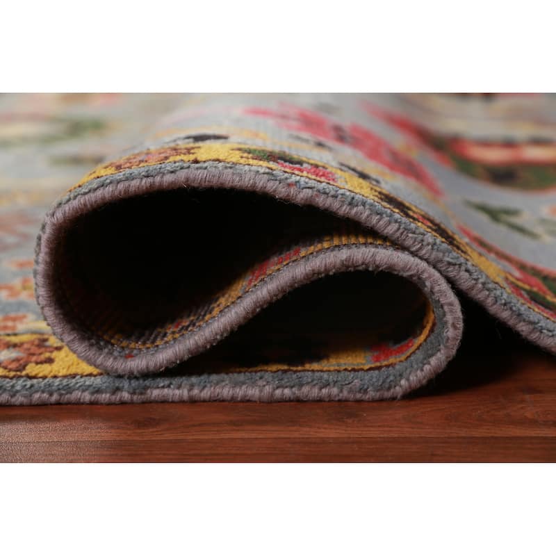 Light Blue Oushak Indian Area Rug Handmade Wool Carpet - 7'11" x 10'0"