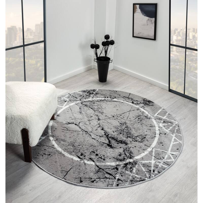 Kimberly Collection Abstract Border Area Rug