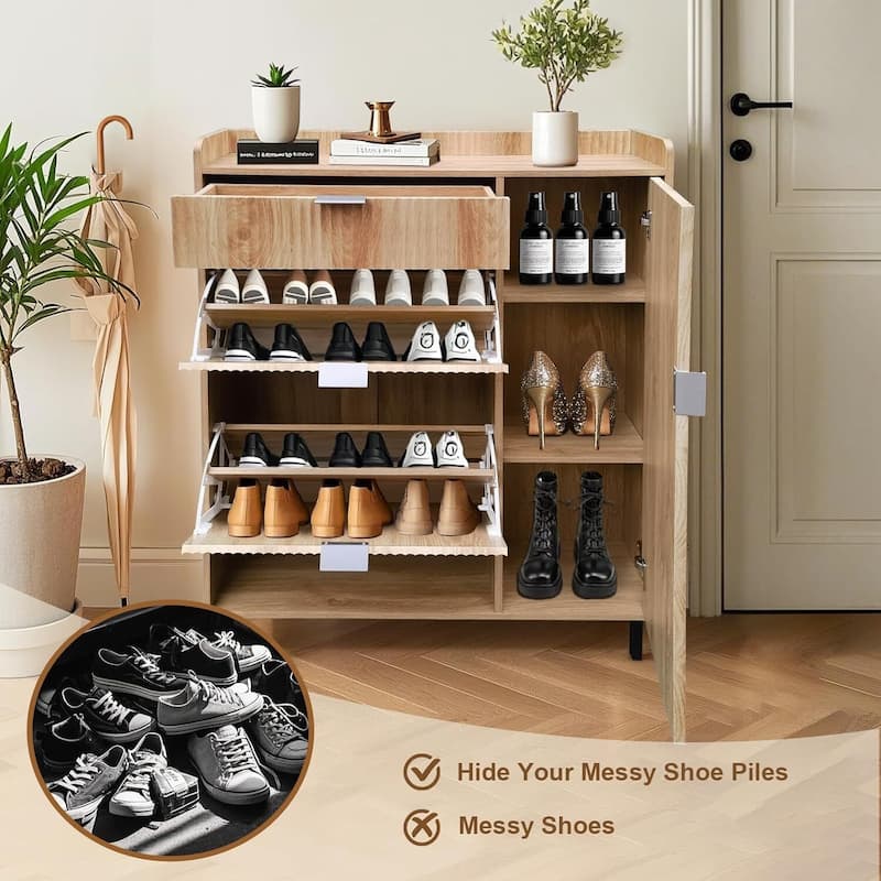 Narrow Shoe Storage Cabinet, Shoe Rack for Entryway, Hallway, Living Room