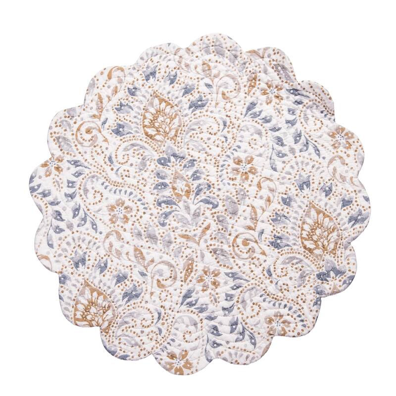 Selma Round Quilted Placemat Set 6