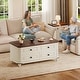 preview thumbnail 2 of 10, Moasis Farmhouse 36" Lift-top Rectangular Antique Coffee Table with 2 Drawers Hidden Storage