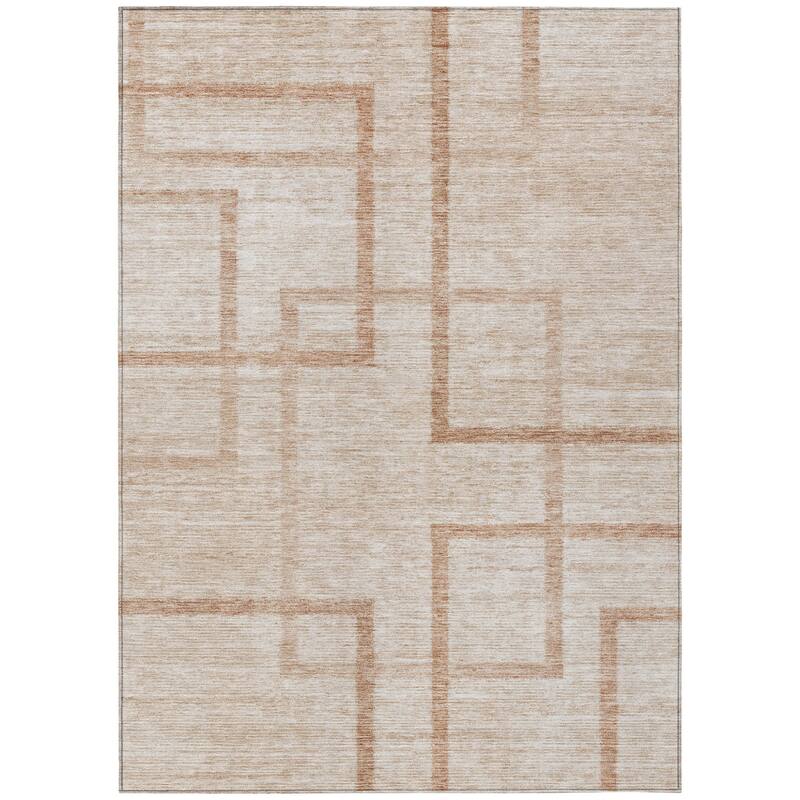 HomeRoots Geometric Transitional Rectangle Outdoor Rug