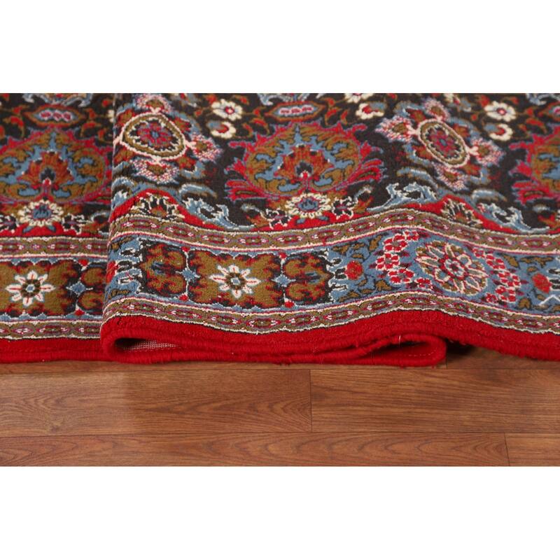 Traditional Red Kashan Turkish Area Rug Medallion Machine Made Carpet - 9'7" x 12'11"