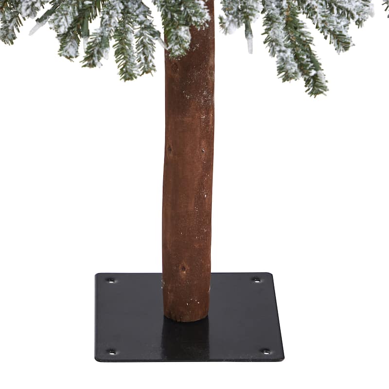 6Ft Artificial Christmas Tree with Lights - Slim Alpine Holiday Decor, Bendable Branches - Green - 72