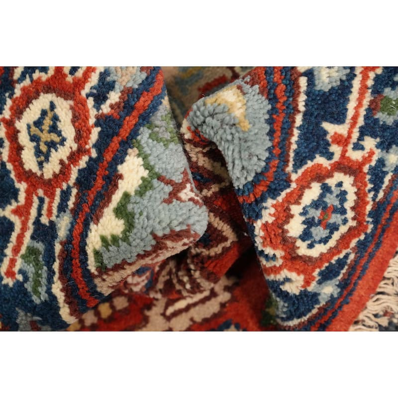 Hand Knotted Oriental 100% Wool Carpet Traditional Medallion Oranges & Rust Heriz (serapi) Area Rug - 5' 1'' X 3' 0''