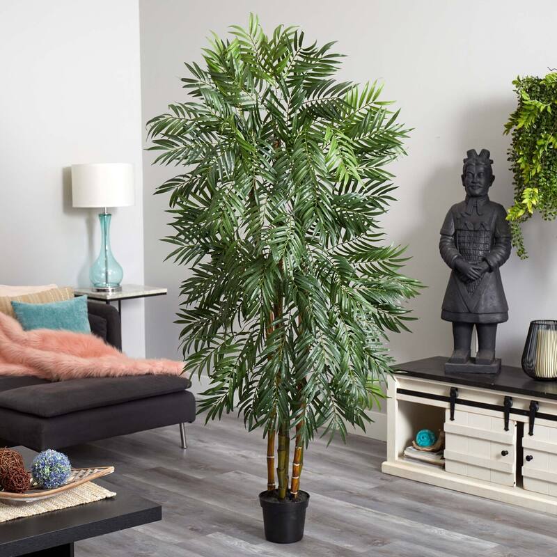 Tall Palm Tree Indoor 6ft Silk Faux Tree Home Office Decor - 6ft.