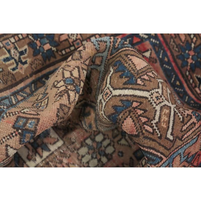 Hand Knotted Oriental 100% Wool Carpet Traditional Tribal Brown Gharajeh Area Rug - 4' 8'' X 2' 8''