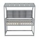 preview thumbnail 11 of 21, Twin over Twin House Loft Bed with Guardrails,Roof,Shelves and Ladder for home