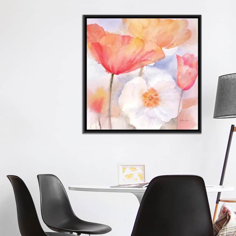 iCanvas "Watercolor Poppy Meadow Pastel I" by Cynthia Coulter Framed Canvas Print