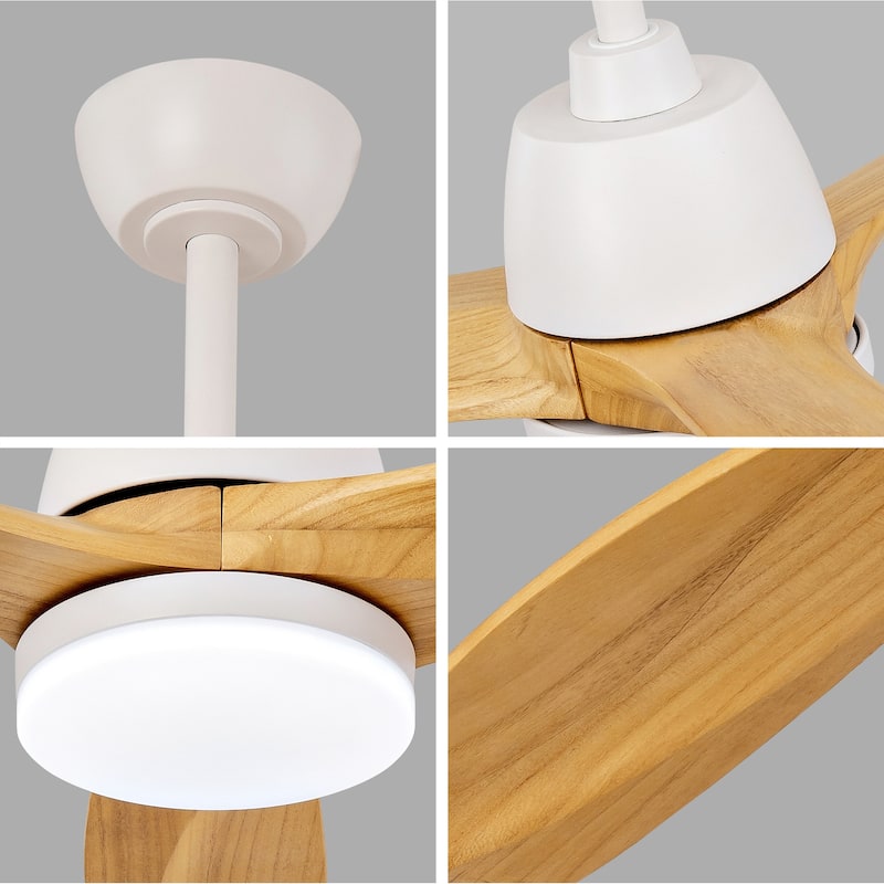 52" Ceiling Fan w/ Dimmable LED Light Remote Control Reversible DC Motor