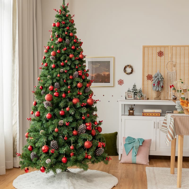 Gymax 5/6/7 FT Pre-lit Artificial Christmas Tree Hinged Xmas Tree - See Details