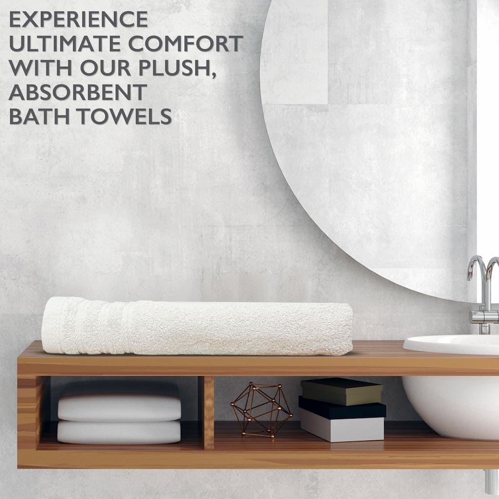 4 Piece Premium Cotton Bath Towels Set 27x54" Soft Absorbent