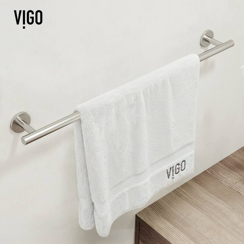 VIGO Elan 4-Piece Bathroom Hardware Accessory Set with 24 in. Towel Bar, Toilet Paper Holder, Hand Towel Holder, Hook