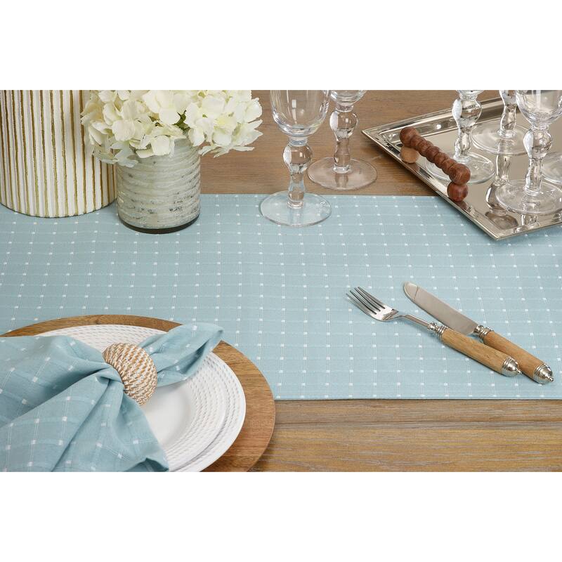 Square Stitched Dotted Table Runner
