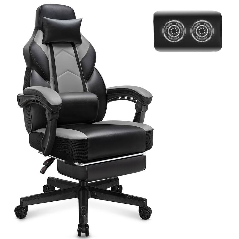 Adjustable Ergonomic Gaming Chair, Swiveling Racing Computer Chair with Footrest