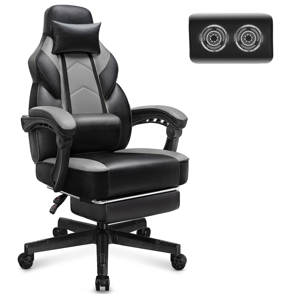 Adjustable Ergonomic Gaming Chair, Swiveling Racing Computer Chair with Footrest