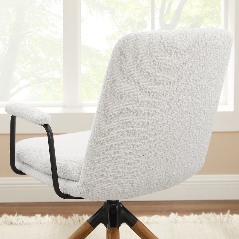 Art Leon Faux Leather Swivel Accent Arm Chair