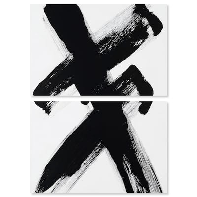 Black X Canvas Set of 2 by Art Remedy, Gallery Wrapped