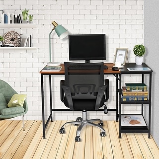 Retro Color Black Particleboard Computer Desk Writing Desk - Bed Bath