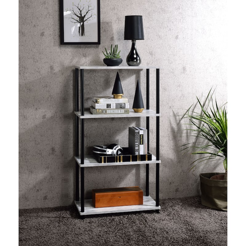 Antique White and Black Finish Bookshelf