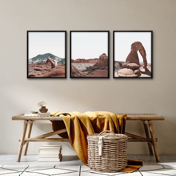 Americanflat 3 Piece 18x24 Framed Wall Art Triptych - Ocean Breeze Watercolors by Kelsey McNatt並行輸入 Americanflat 3 Piece 18x24 Unmatted Framed Print Set - Abstract